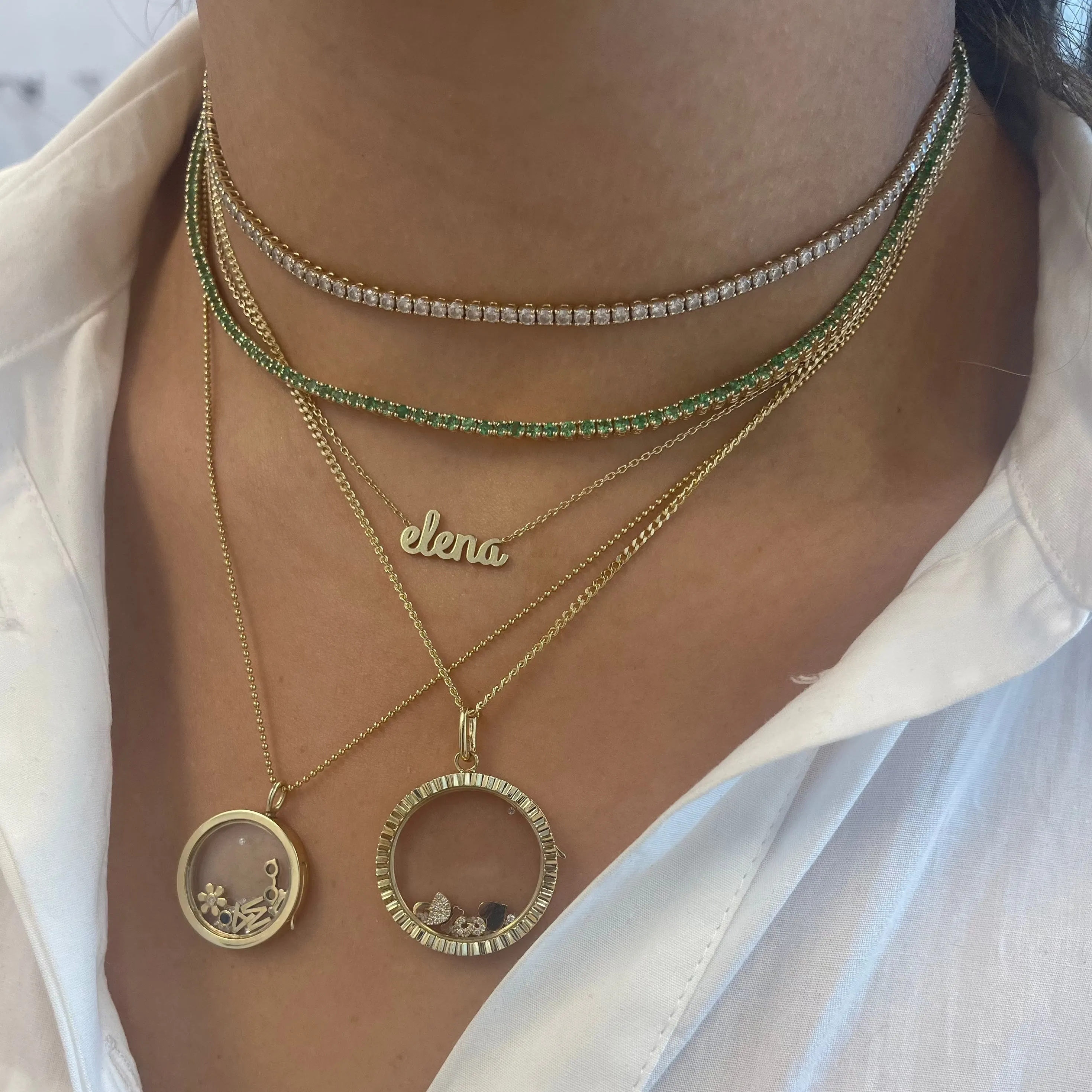 14k Gold Fluted Charm Locket in