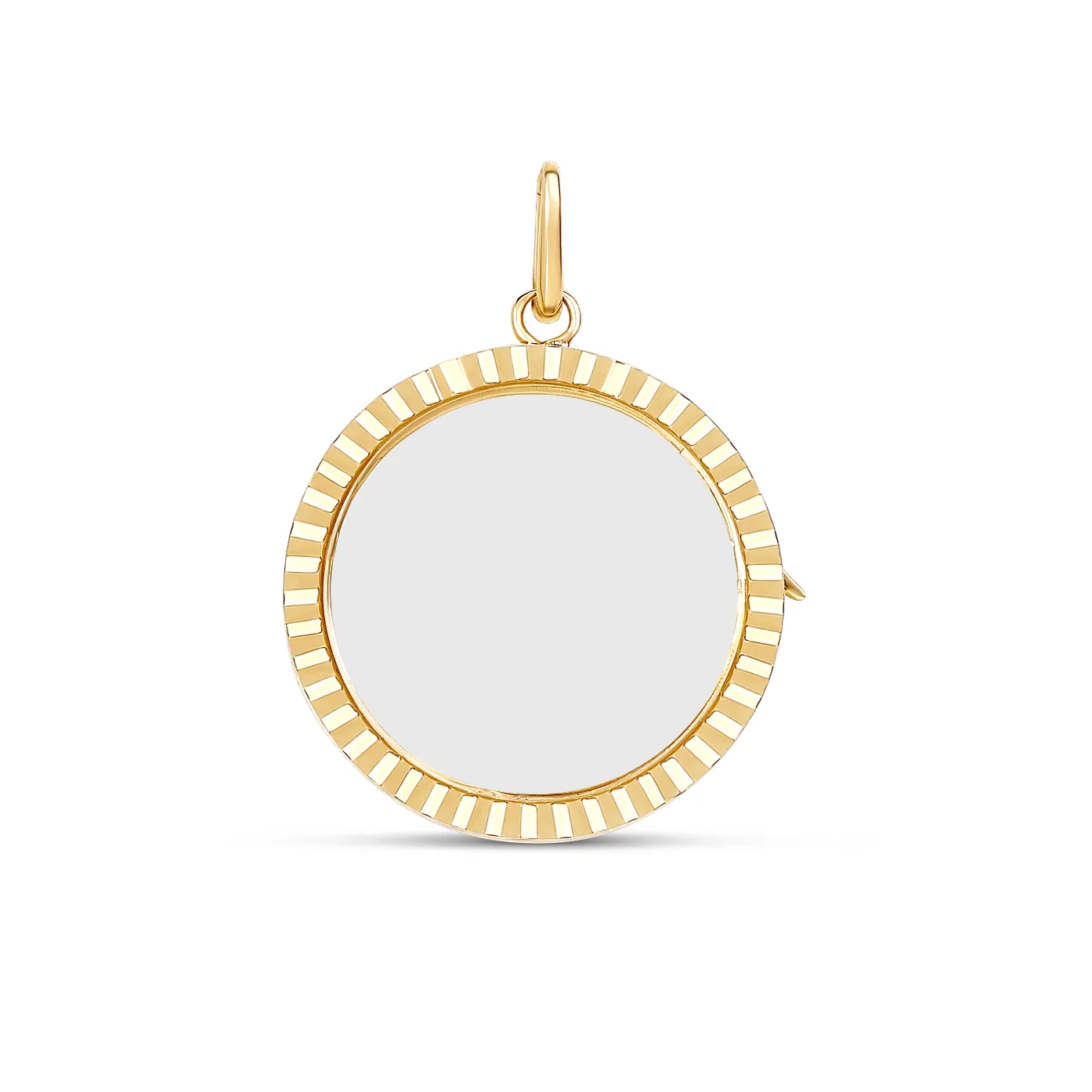14k Gold Fluted Charm Locket in