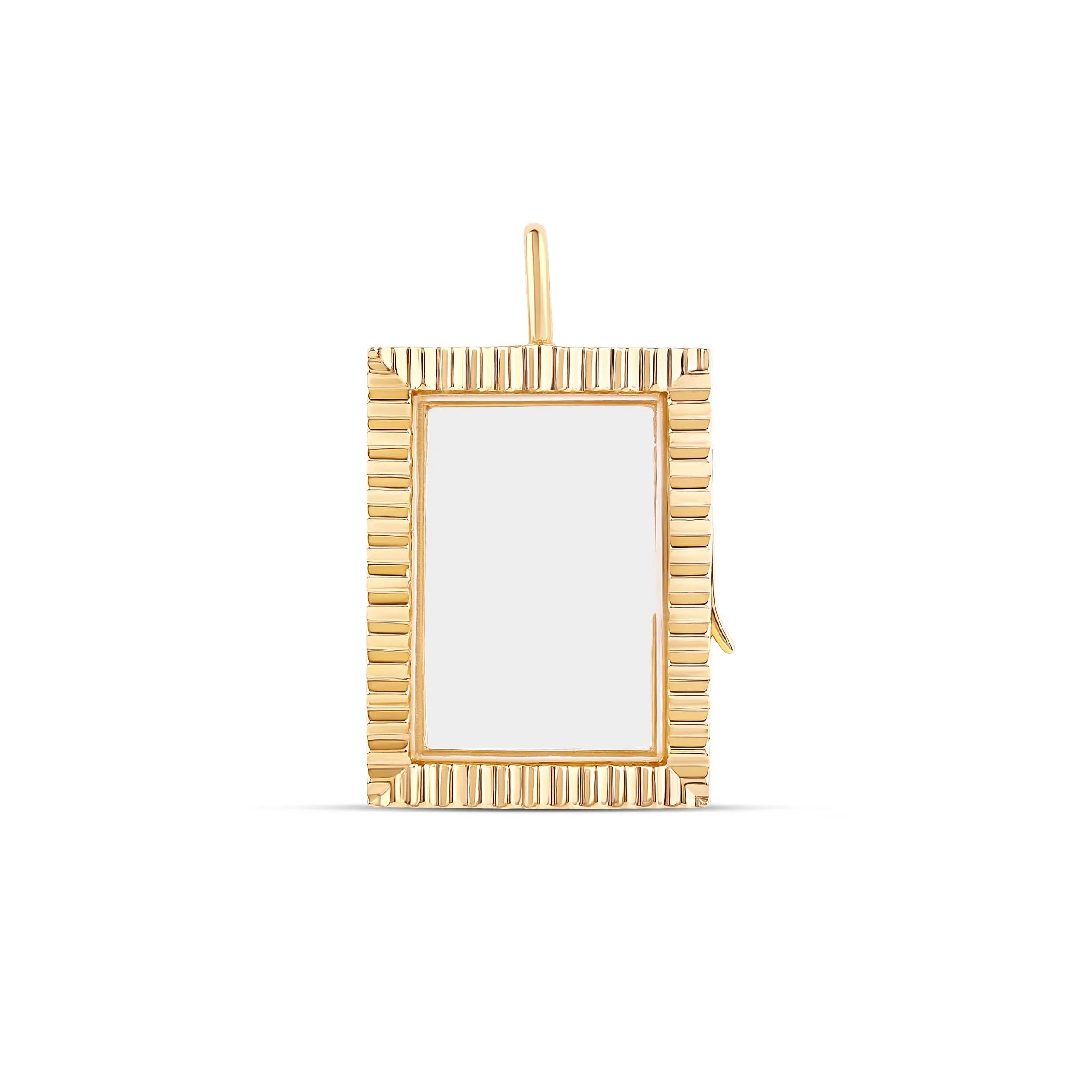 14k Gold Fluted Charm Locket in