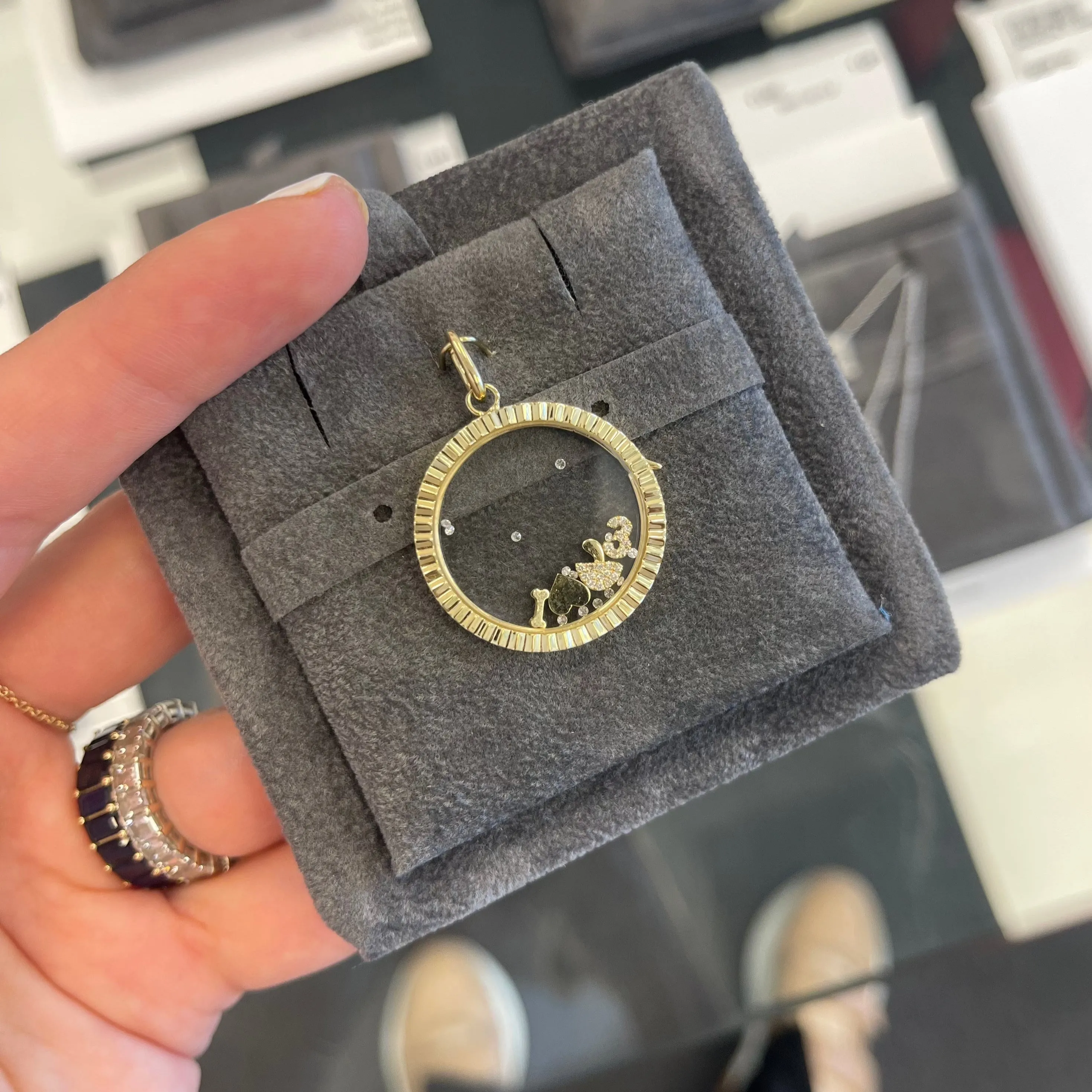 14k Gold Fluted Charm Locket in