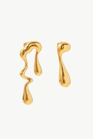 18K Gold Plated Geometric Mismatched Earrings