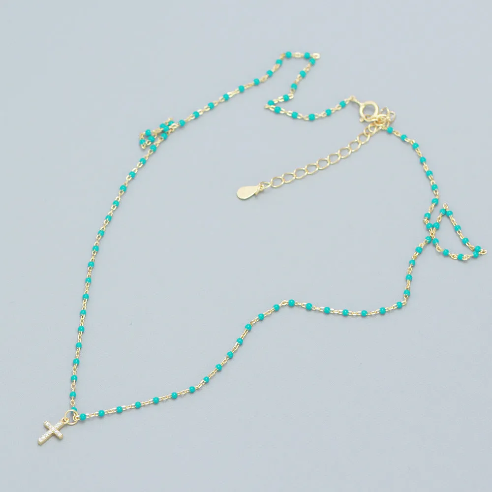925 Sterling Silver Minimalist Cross Silver Necklaces