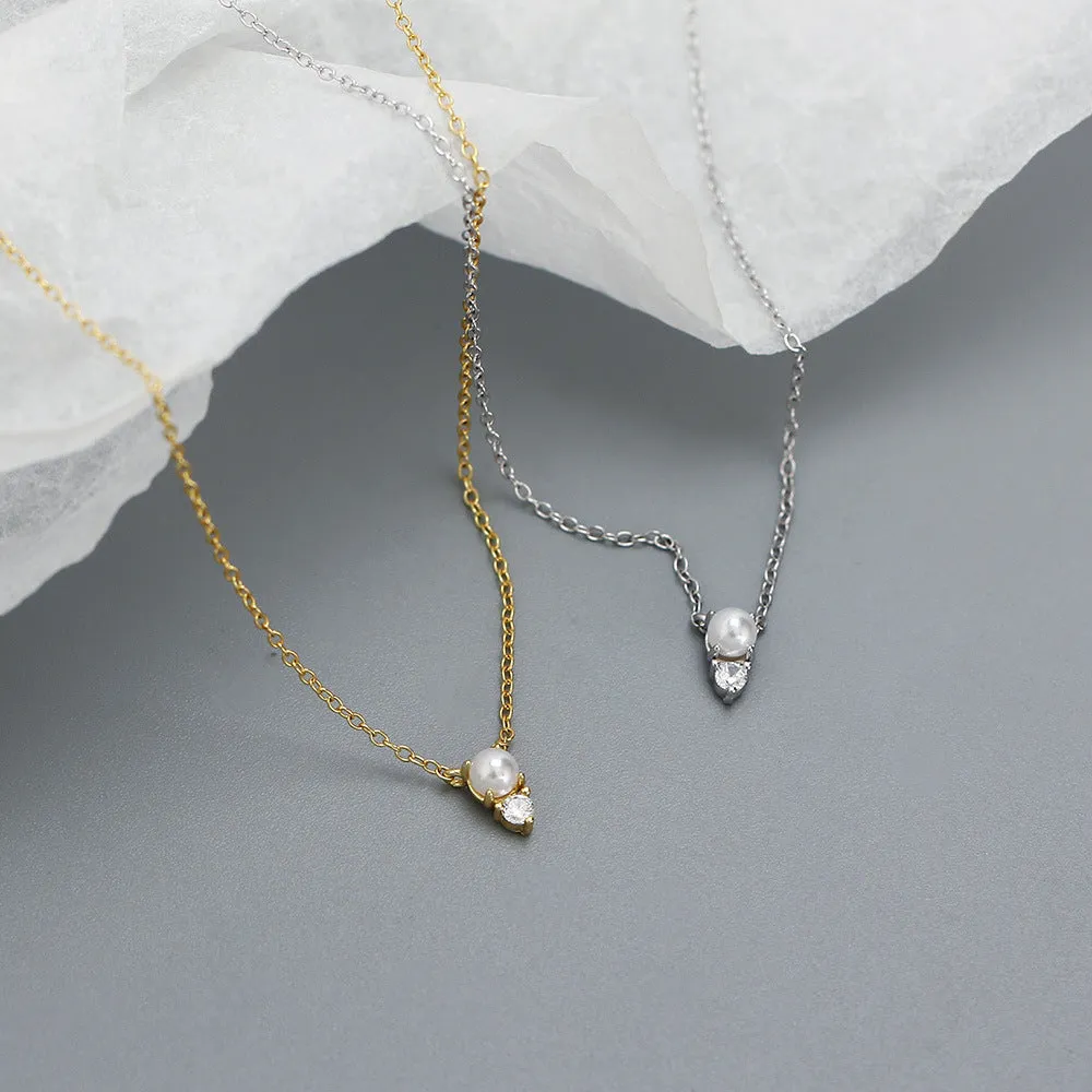 925 Sterling Silver Minimalist Round Geometric Silver Electroplating Necklaces