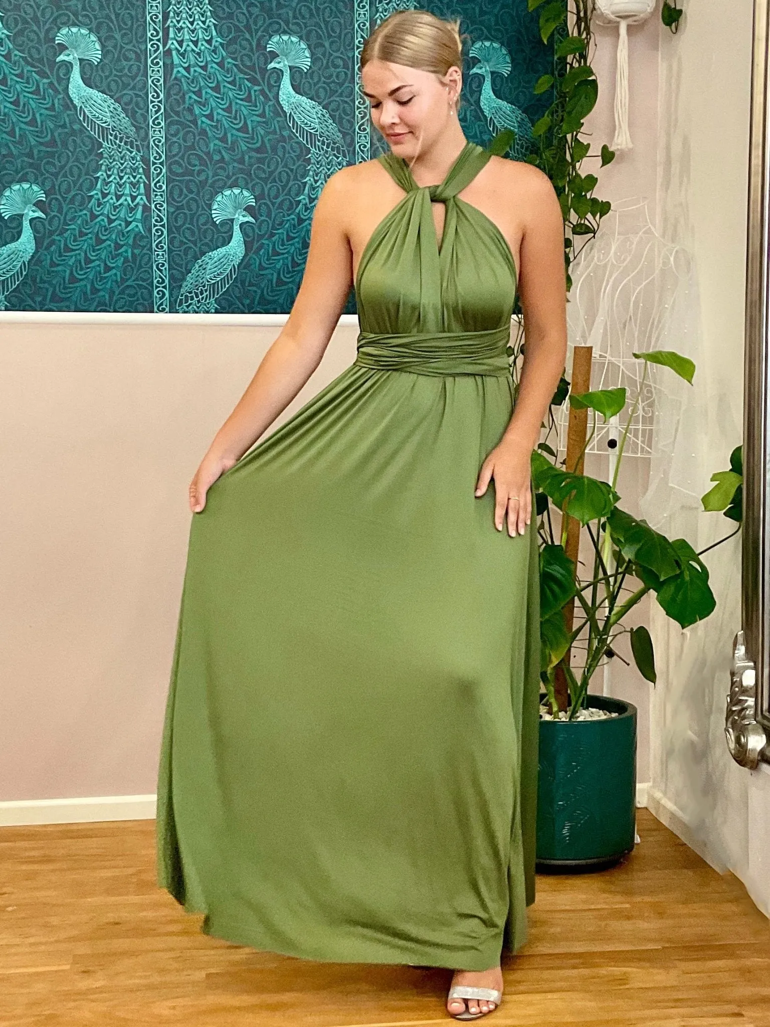 Bright Olive Infinity bridesmaid dress Express NZ wide
