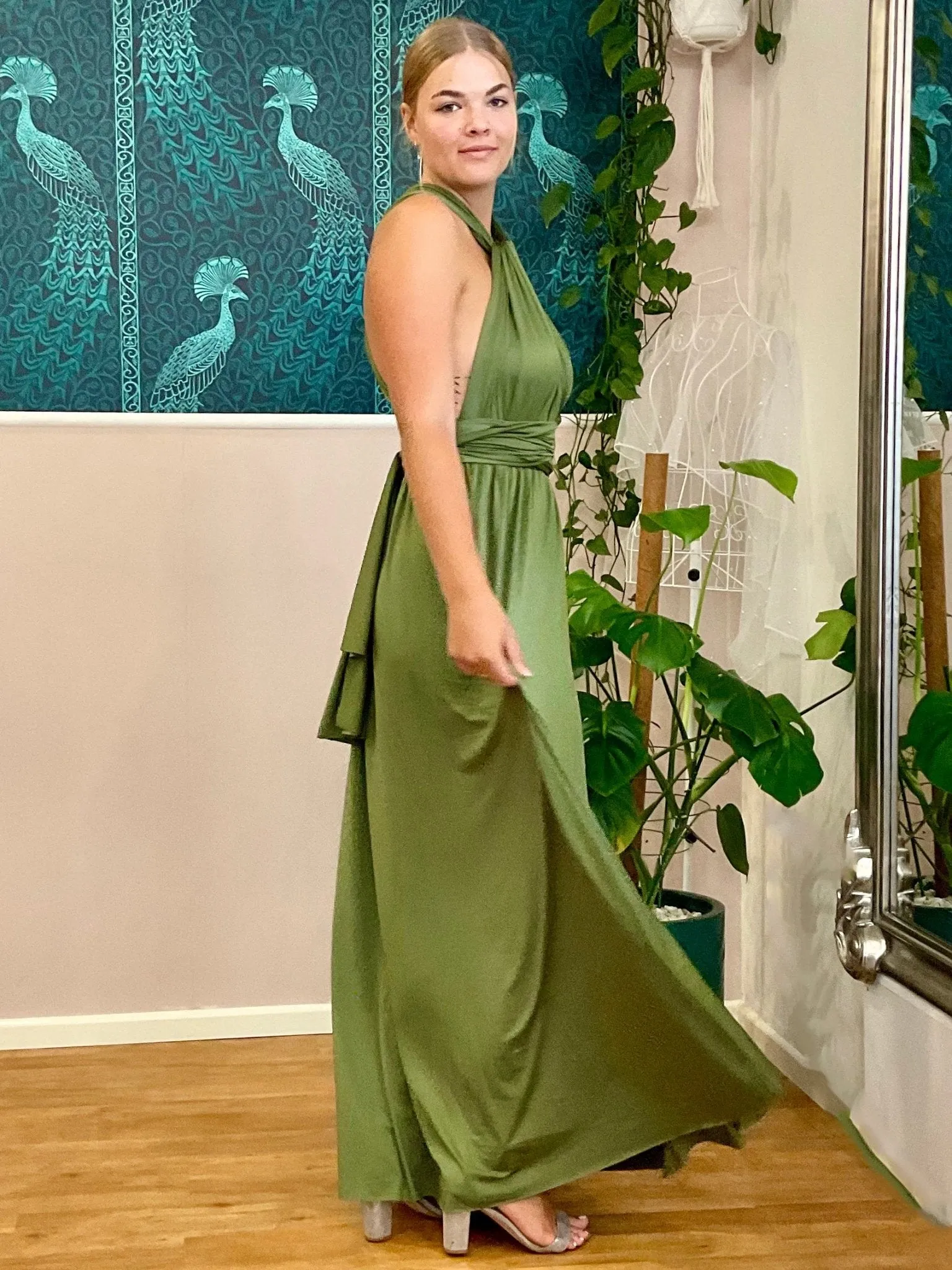 Bright Olive Infinity bridesmaid dress Express NZ wide