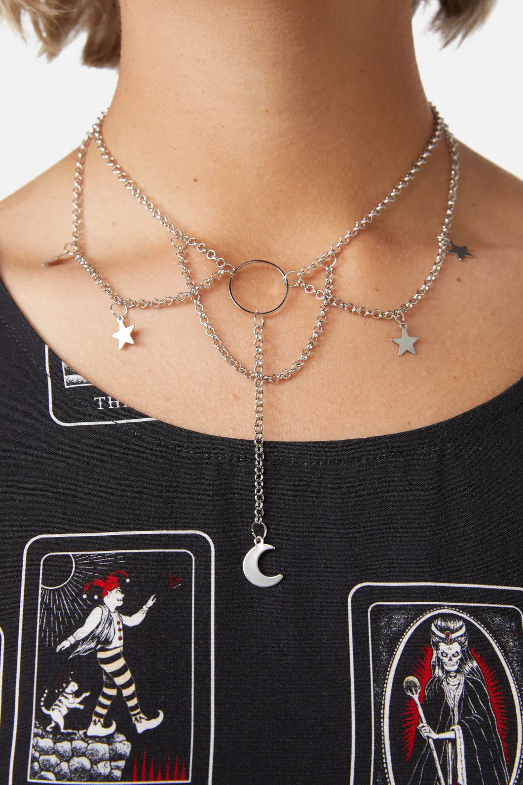 Chain Moon & Star Choker