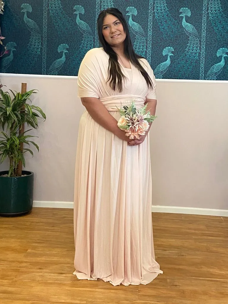 Champagne Infinity bridesmaid dress Express NZ wide