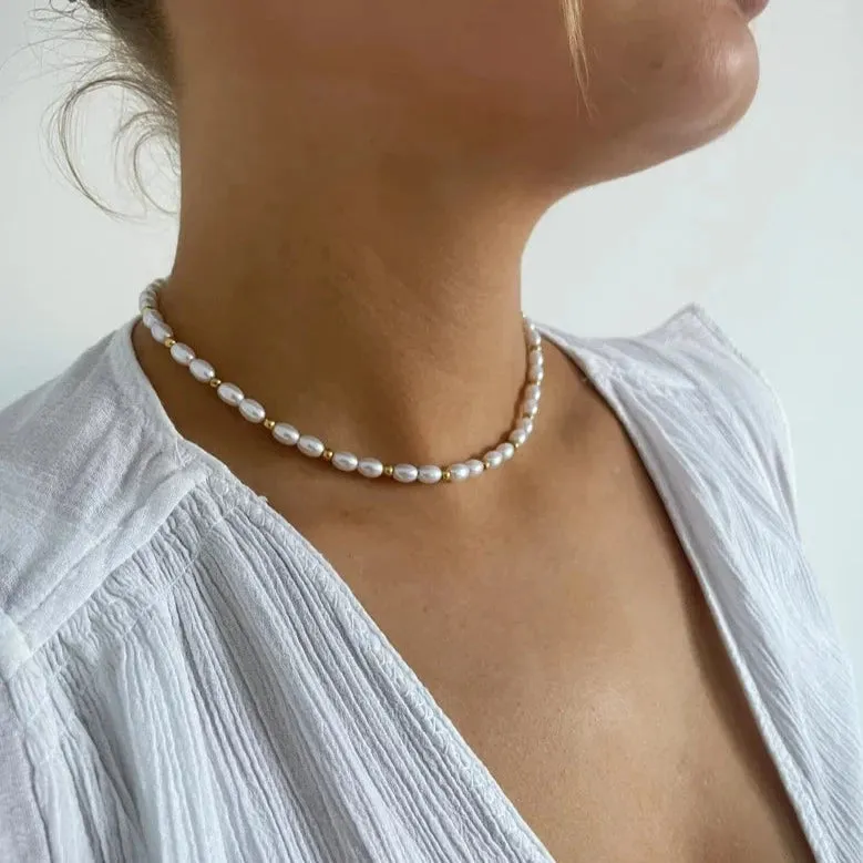 Gold and Pearl Necklace
