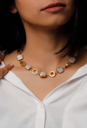 Helena Gold Plated Pearl Necklace