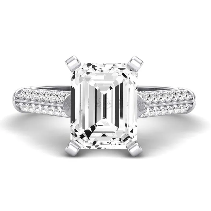 Iberis - Emerald Moissanite Engagement Ring