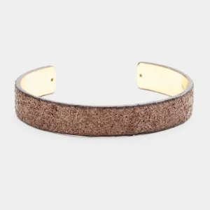 iLLASPARKZ Glitter Leather Textured Cuff Bracelet