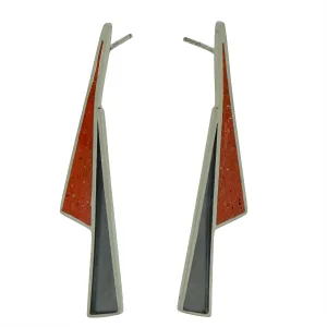 Lightning Shadow Earrings SILVER   CONCRETE Red