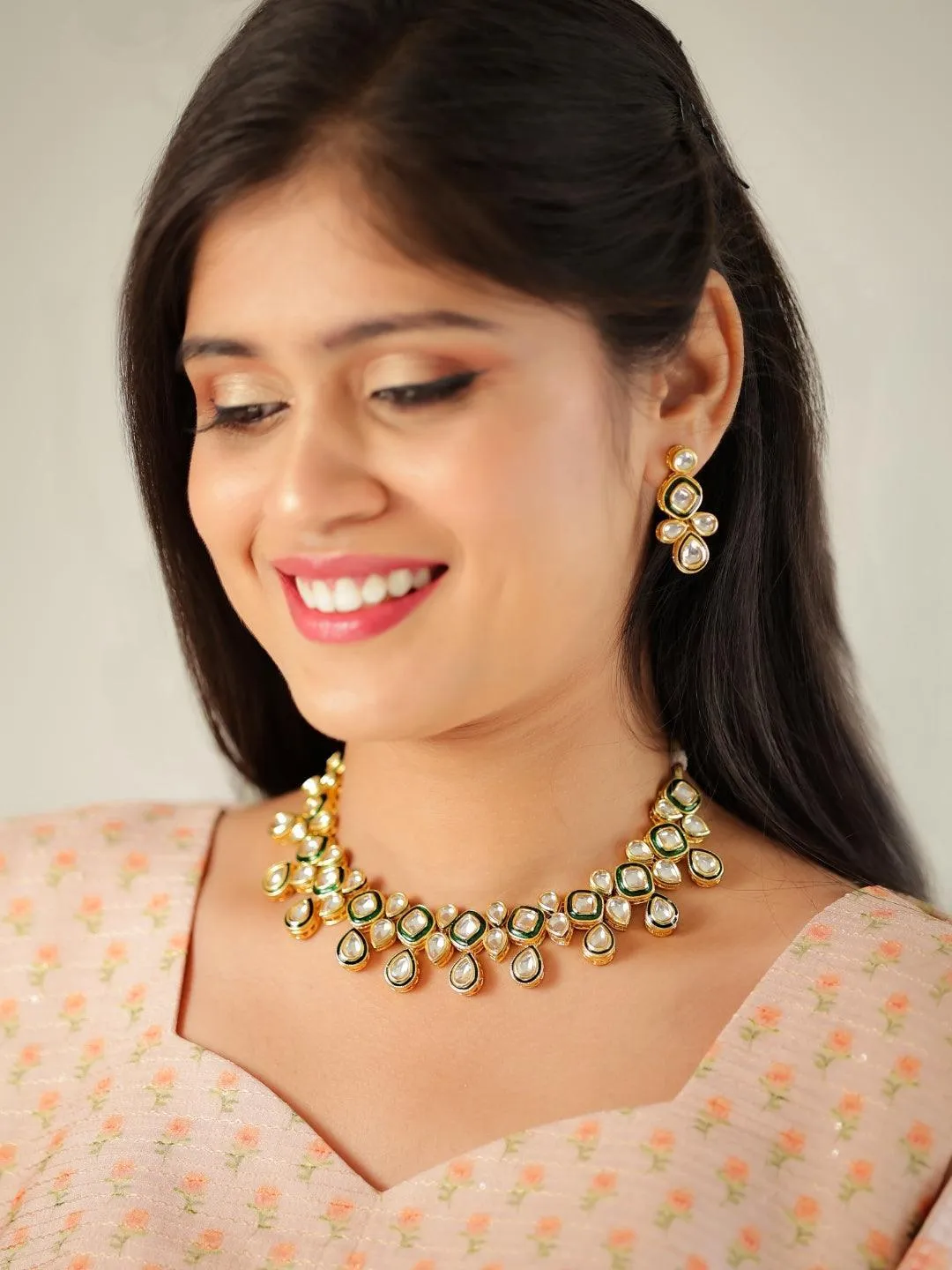 Meenakari Necklace Set Dark Blue