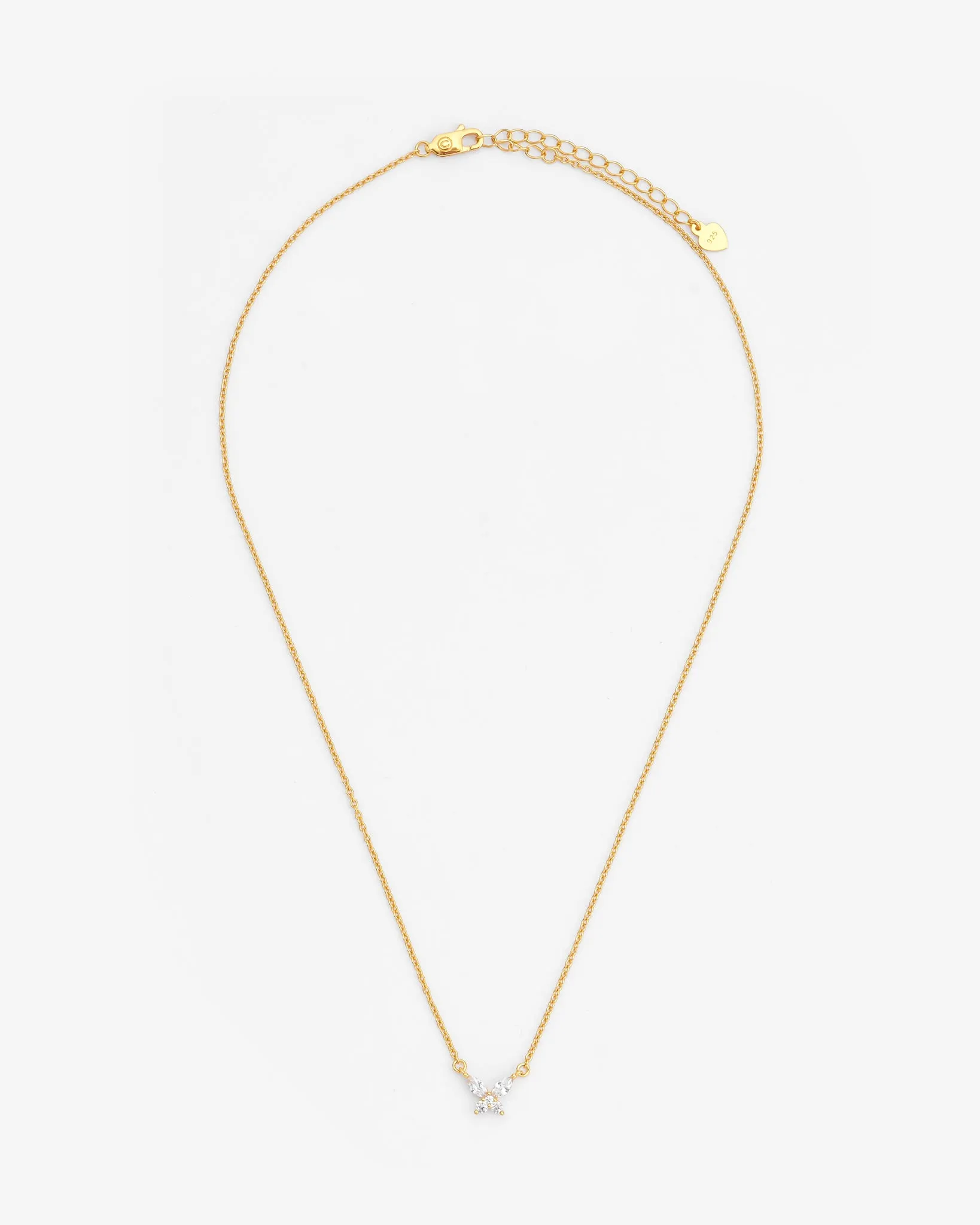 Mini Iced Butterfly Necklace - Gold