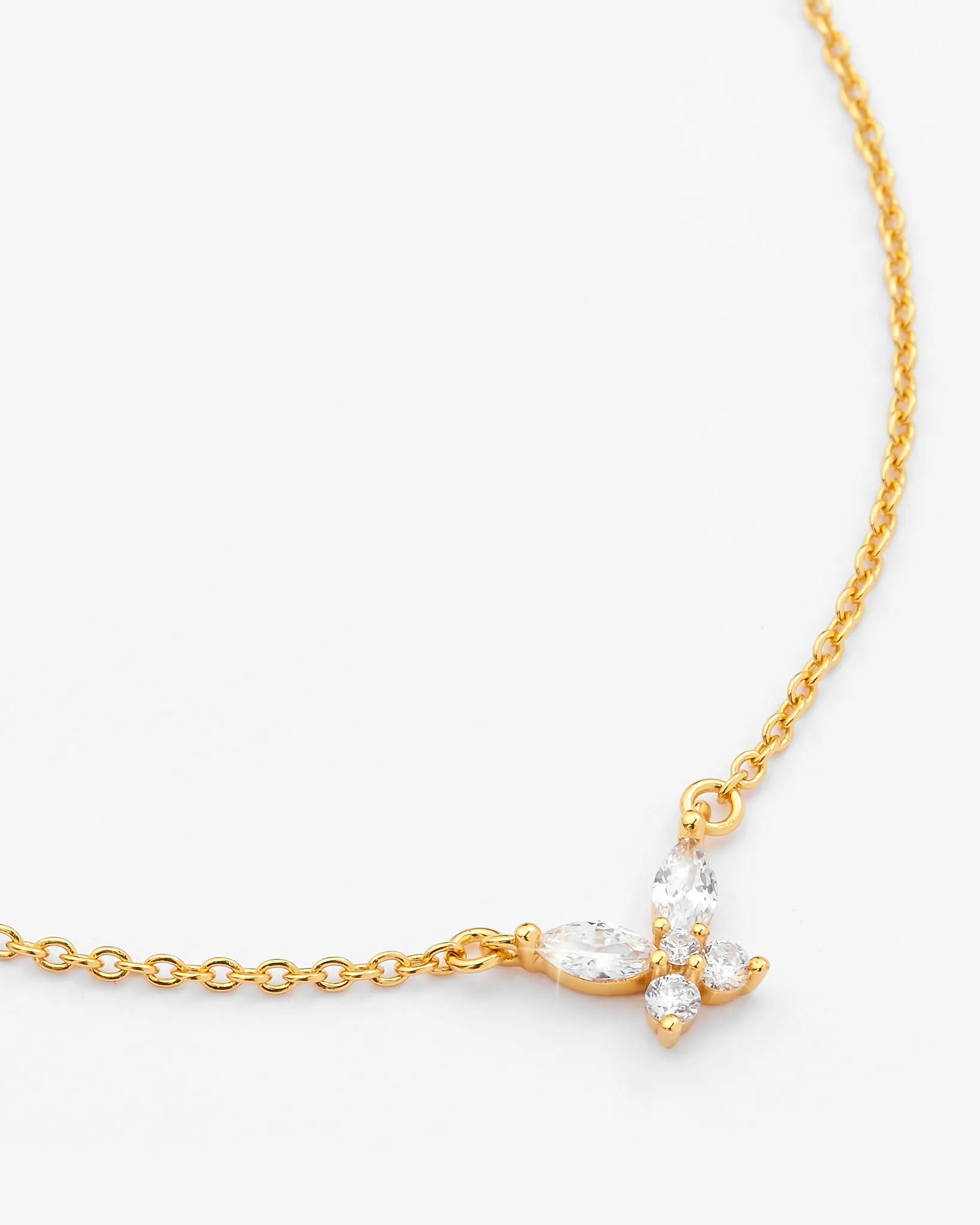 Mini Iced Butterfly Necklace - Gold