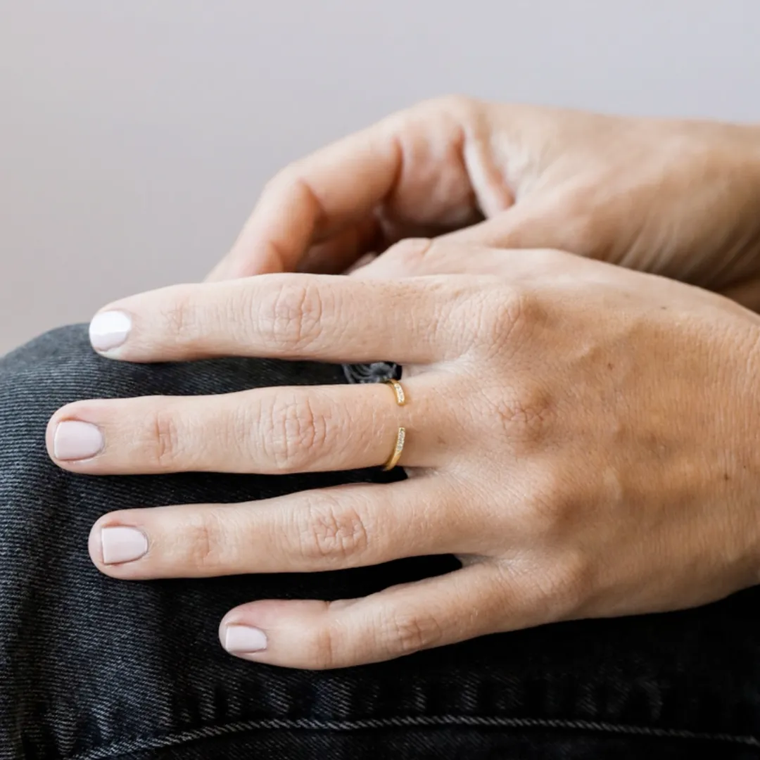 Open Pavé Ring, Size 7