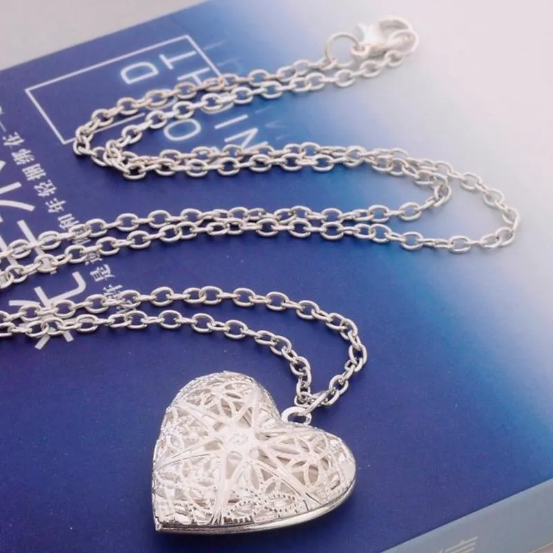 Open Your Heart Silver Locket Necklace