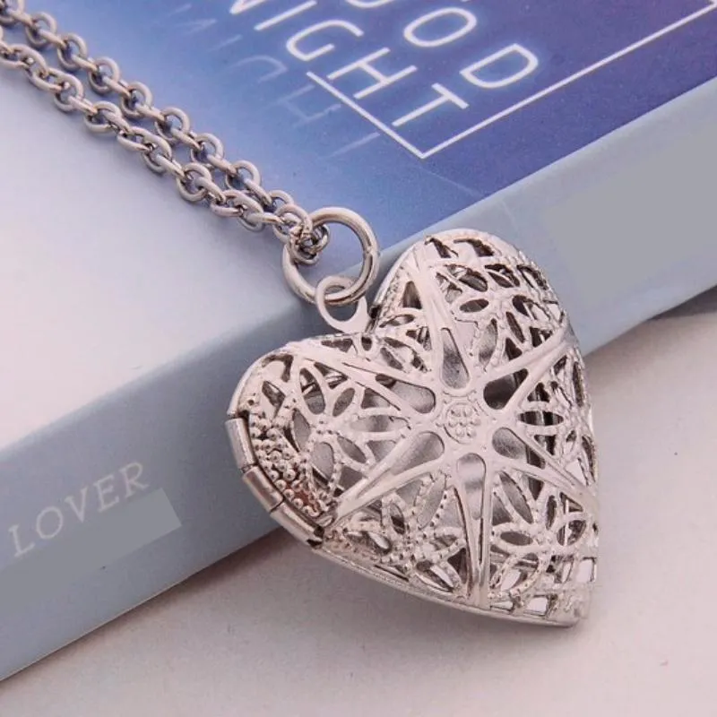 Open Your Heart Silver Locket Necklace