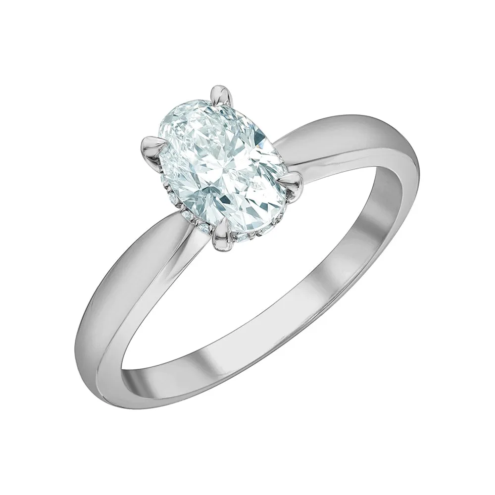Oval Canadian Diamond Ring with Tapered Band