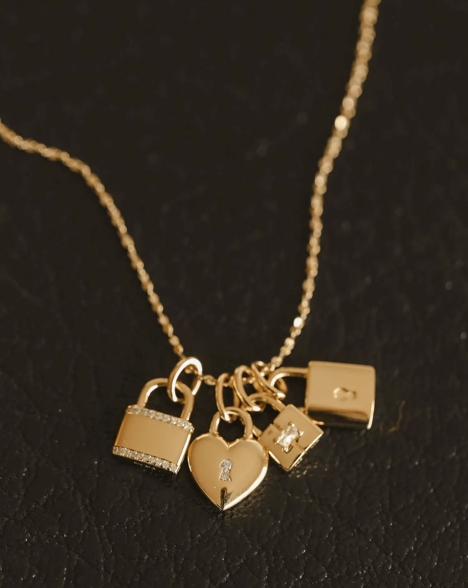 Pave Lock Pendant - Sterling Silver