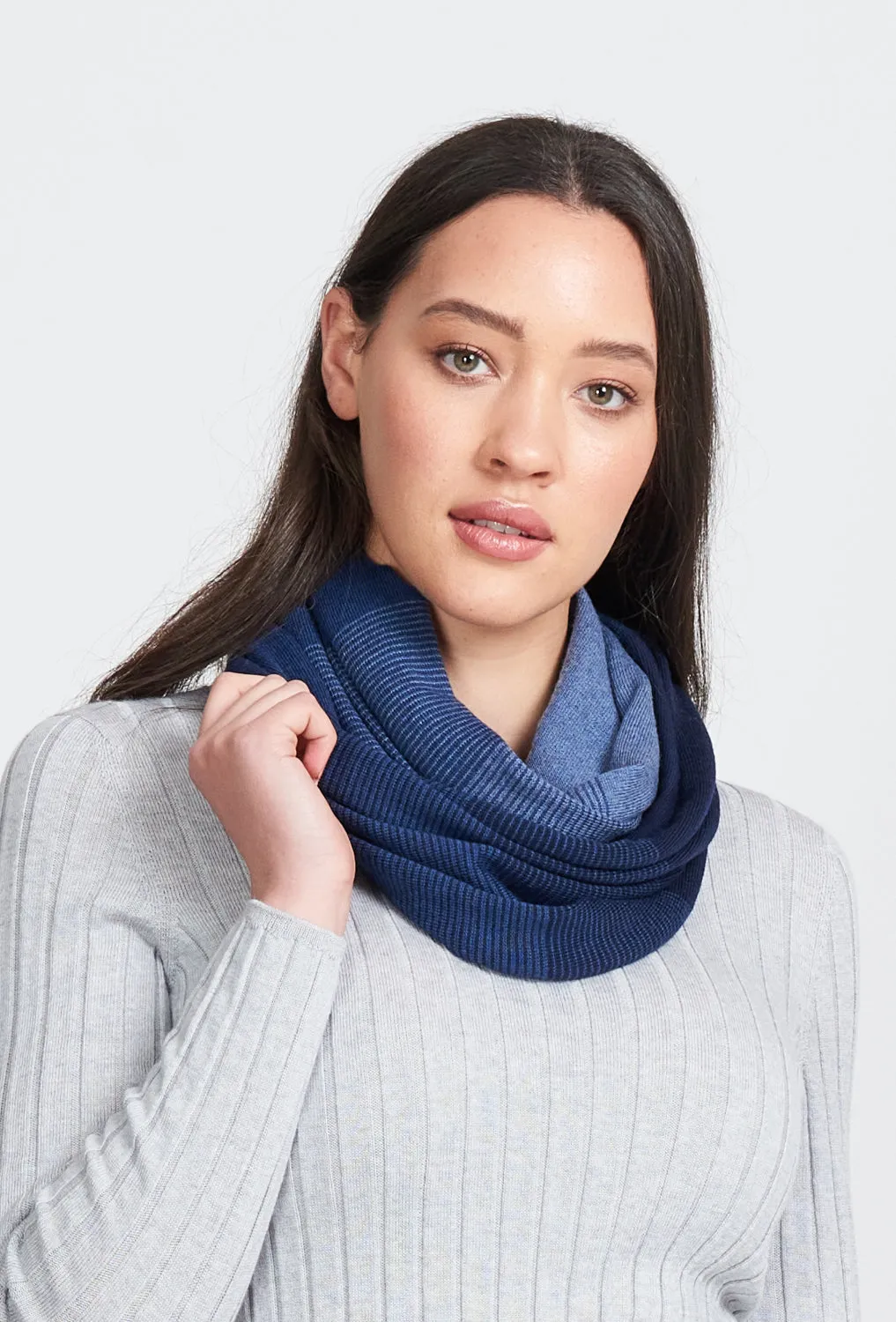 Royal Merino Graduated Stripe Infinity Scarf RM2388