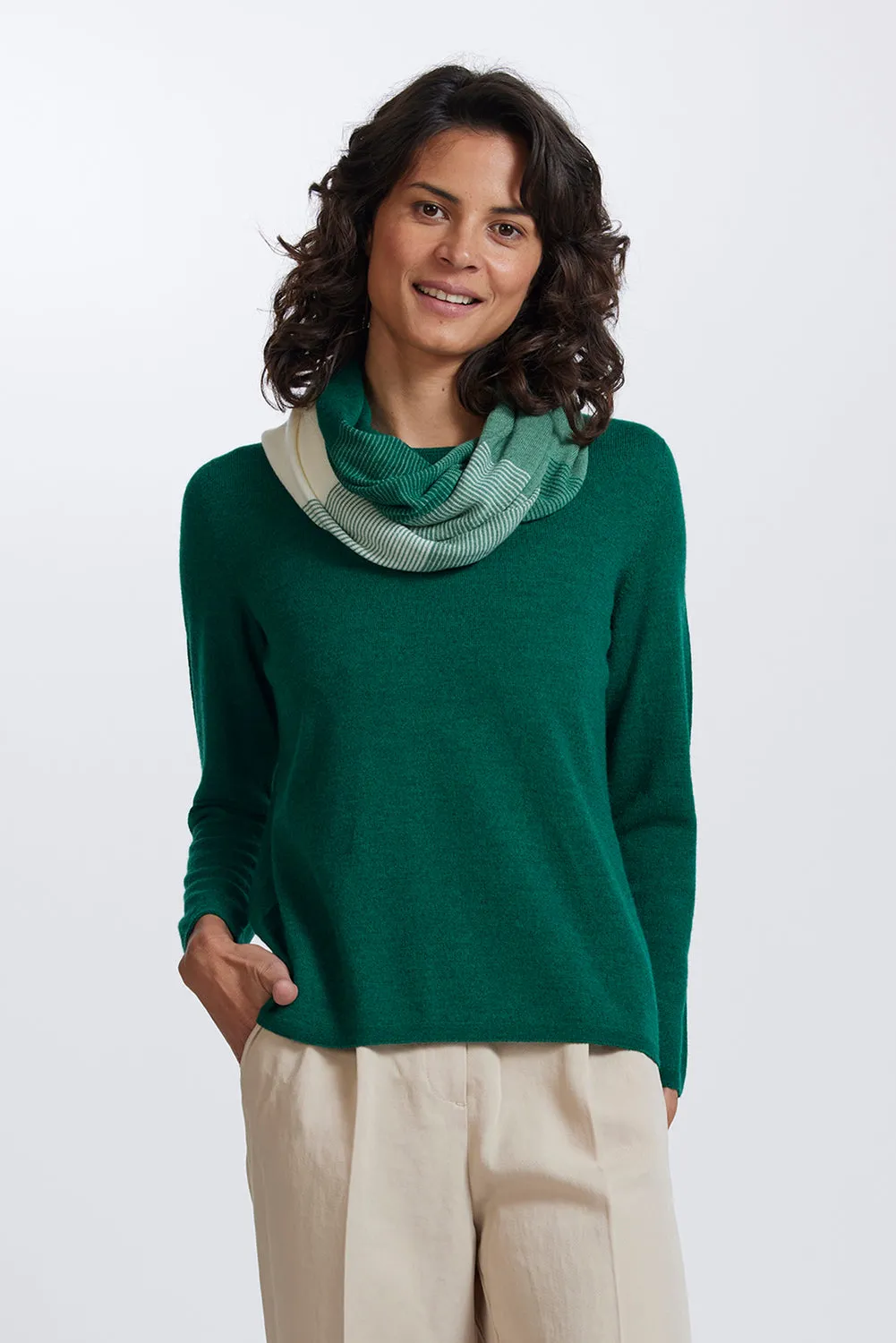 Royal Merino Graduated Stripe Infinity Scarf RM2388