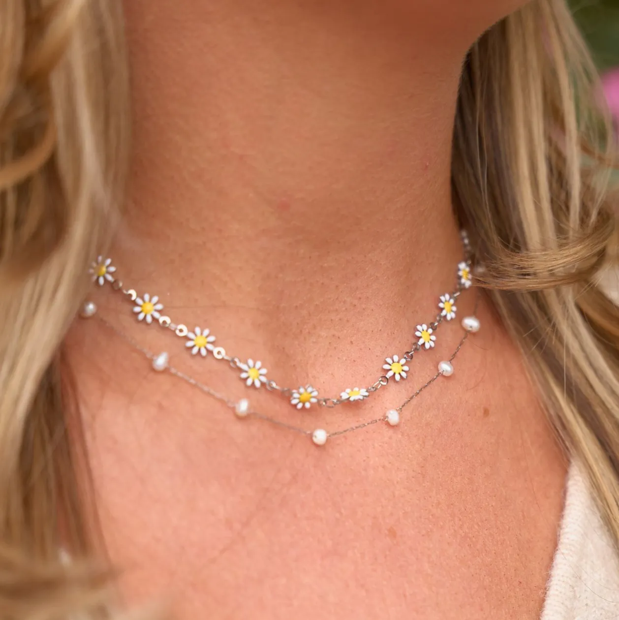 Silver Camille Pearl Necklace