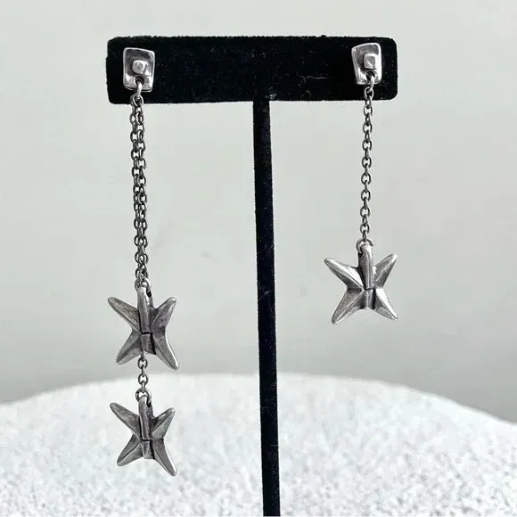 Star Dangle Chain Earrings