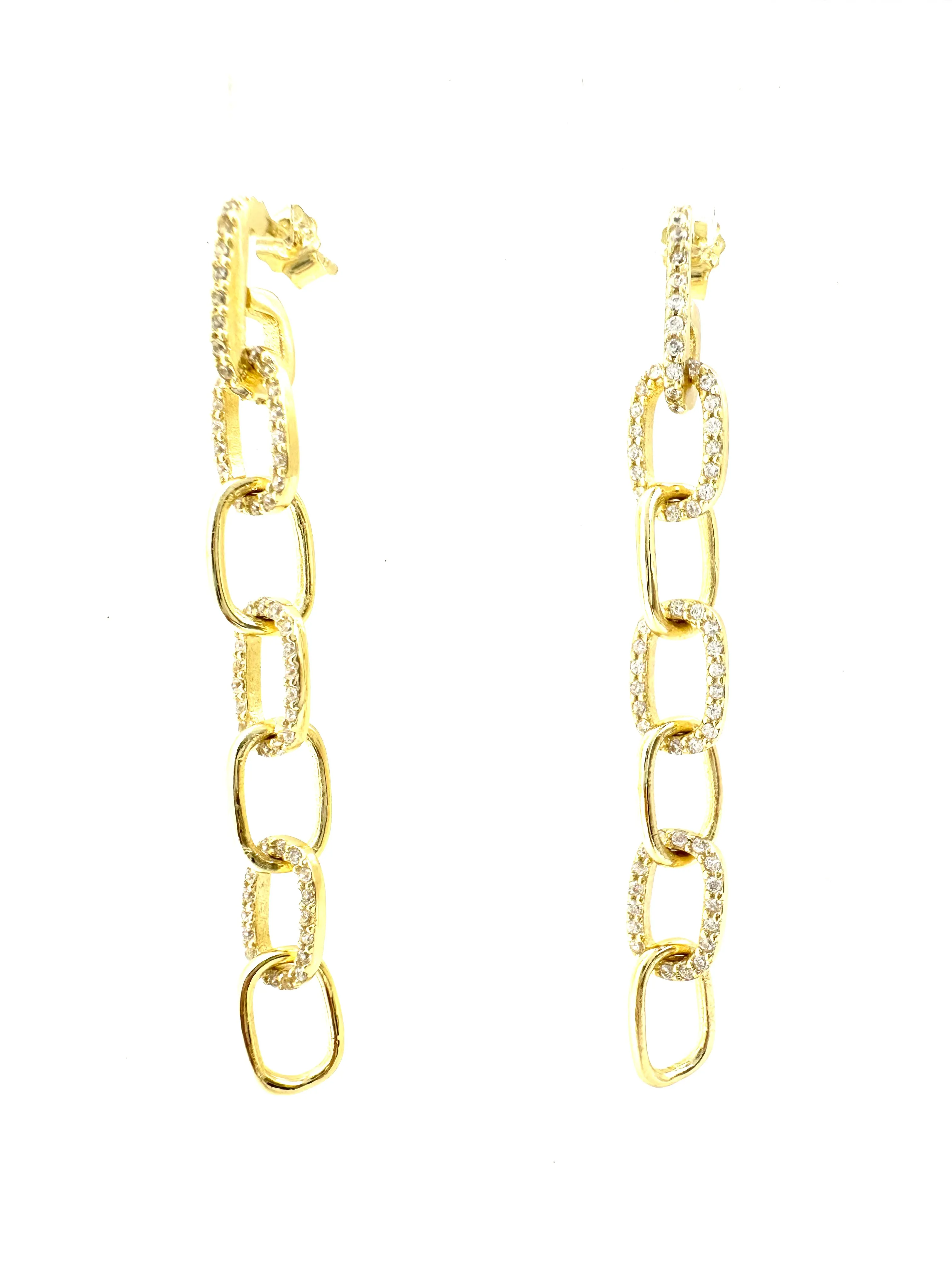 Sterling CZ Chain Earrings
