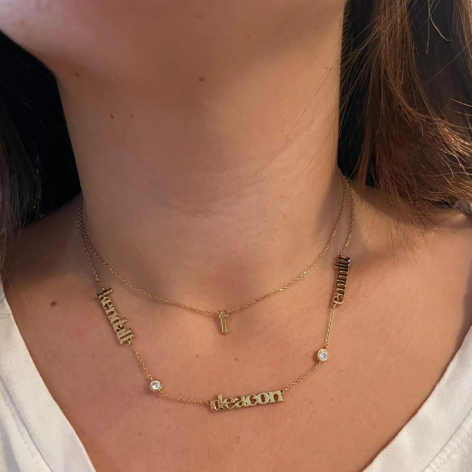 Taylor Gothic Initial Necklace