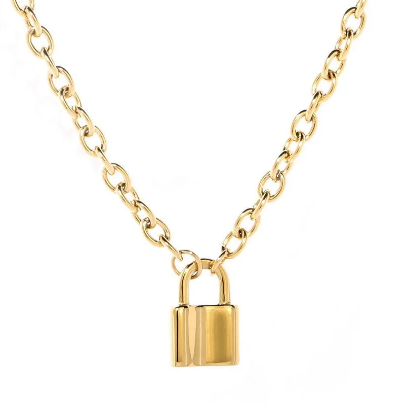 Thick Chain Lock Head Fashion Necklace