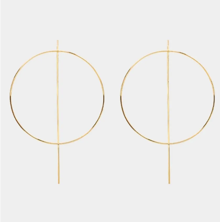 Trendy 14K geometric earrings