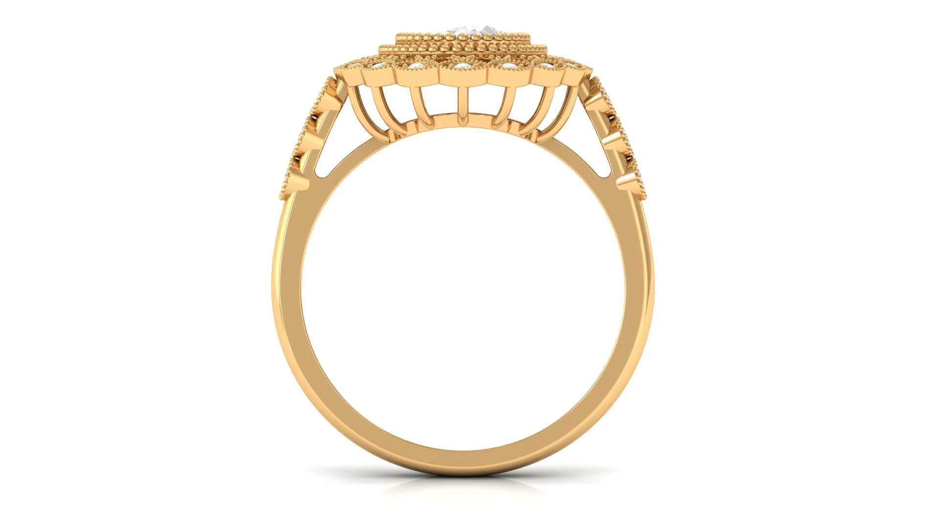 Vintage Style Oval Lab Grown Diamond Statement Engagement Ring