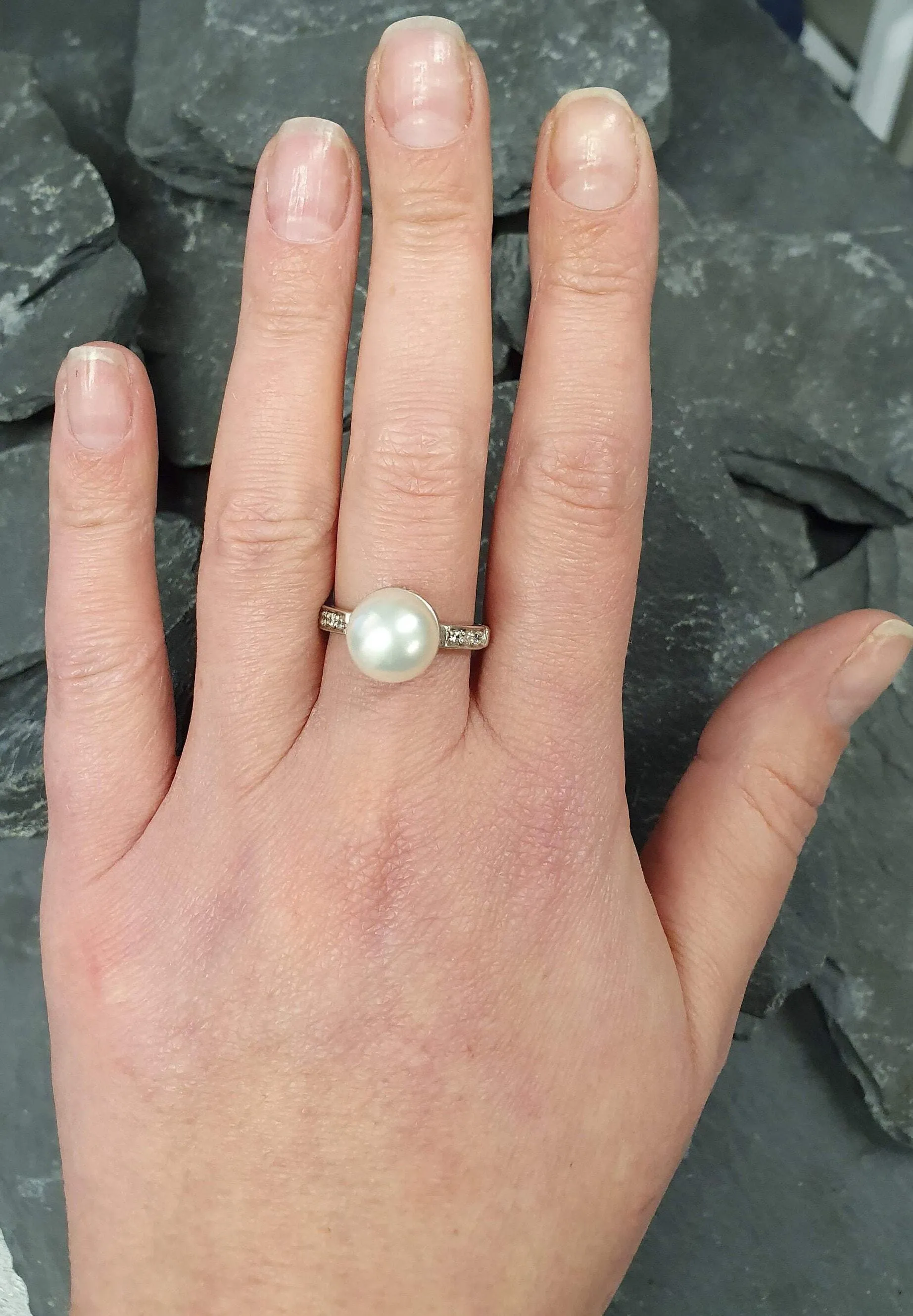 White Pearl Ring - Pearl Vintage Ring - Statement Pearl Ring